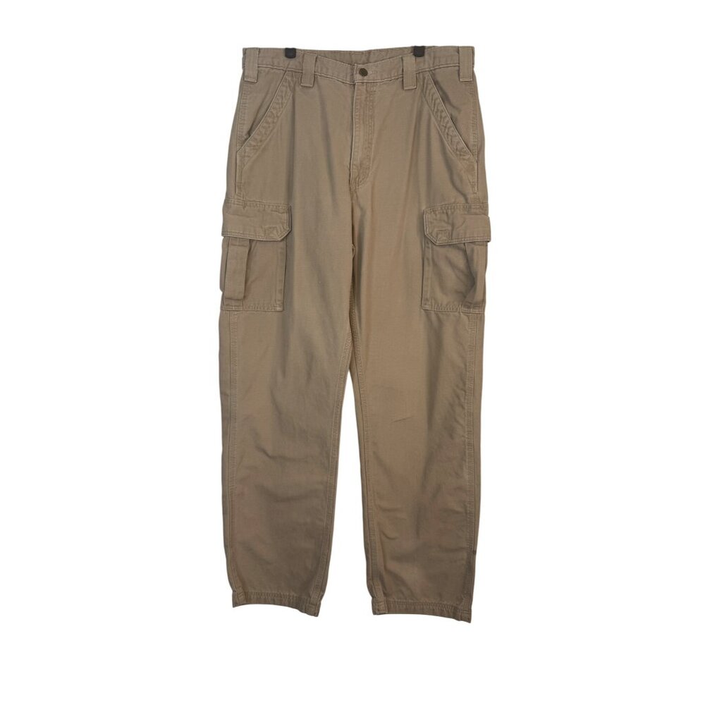 Carhartt 36 x 34 Mens Khaki Cargo Pants Dungaree Fit 100% Durable Workwear